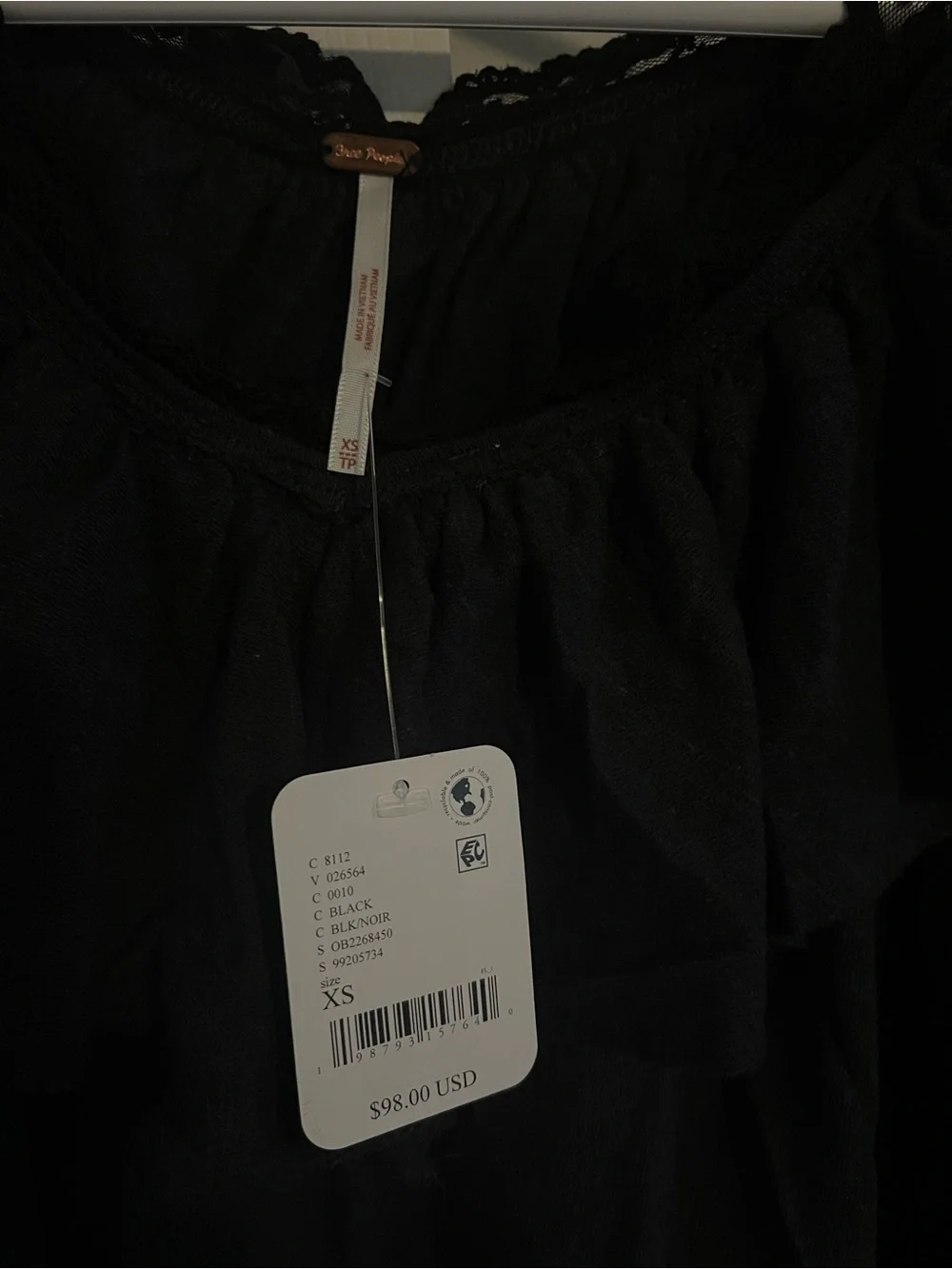 Free People lace tags black
